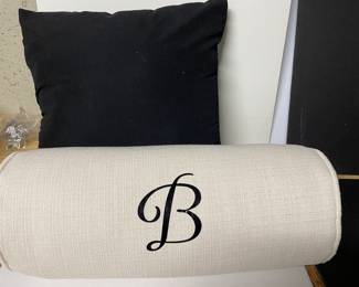 Black pillow(15" x 15"), was $14, NOW $10. ( B pillow roll(17" x 7"), $14/SOLD)