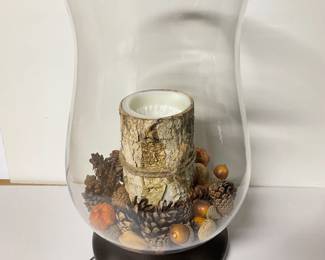 Hurricane with candle and acorns, 9"W x 12"H,  was $15, NOW $10