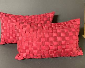 2 Red basket weave pillows, 18" x 12",  was $28, NOW $20