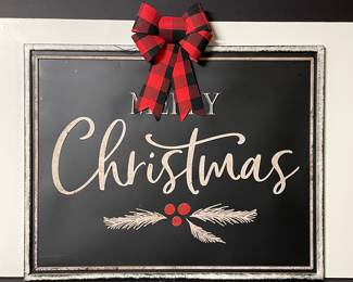 Merry Christmas metal framed sign,  23"W x 21"H,  was $18, NOW $14