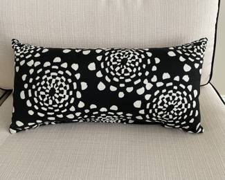 Black white floral pillow, 14",  was $20, NOW $14