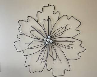 Wire floral wall art, 30" x 30",  $28