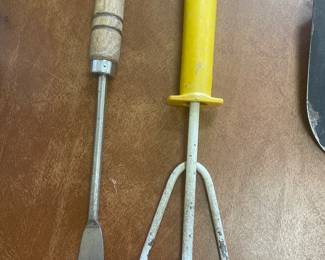Weed tool and 3 claw rake,  was $5, NOW $3
