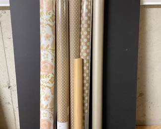 Assortment of tan and peach wrapping paper, $7