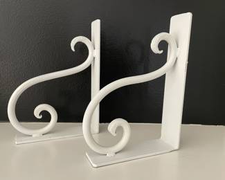 Pair of White metal bookends, 10"H,  was $12, NOW $9