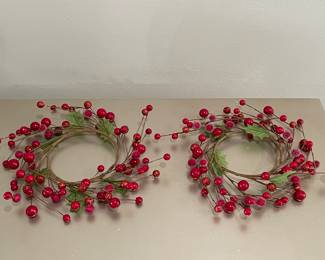 Red berry candle rings,  was $9, NOW $7