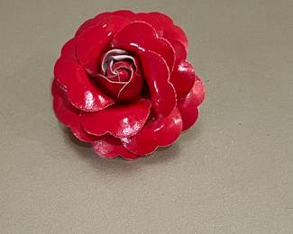 Red floral pin,  was $4, NOW $2