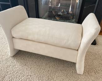 Ivory upholstered bench,  40"W x 14"D x 24"H,  was $135, NOW $105