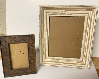 Brown small frame, 7" x 9",  was $6, NOW $4.  Distressed frame 12" x 14",  was $10, NOW $7