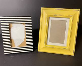 Yellow frame, 11" x 9",  was $9, NOW $6  (Black and white stripe frame not for sale)