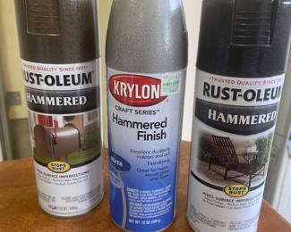 Brown hammered spray paint, Silver hammered spray paint, Black Hammered spray paint,  was $4 each, NOW $2 each