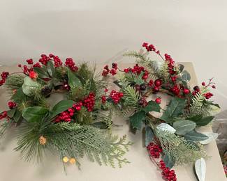 Multi berry greenery candle ring, #3,    was $9 each, NOW $6 each