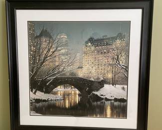 Winter Central Park scene, framed, 42" x 42", was $58, NOW $40