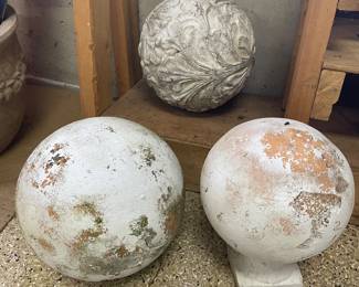 3 large lawn decor spheres,  $40