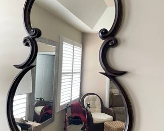 Black irregular shaped mirror, Approx 4'H,  $135
