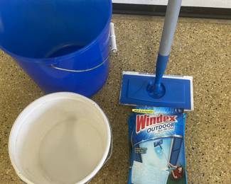 Outdoor Windex mop, refill pads and 2 buckets.  was $8, NOW $6