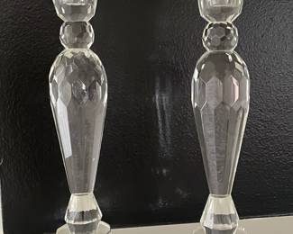 Crystal faceted candlesticks,  11"H,  was $55, NOW $38