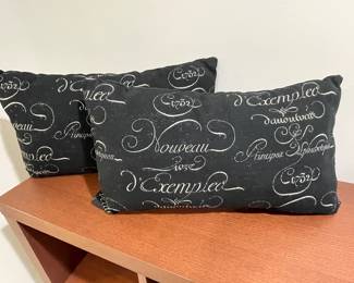Black french pillows. 23" x 13",  $30