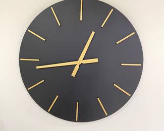 Black & gold clock,  24" diameter,  was $44, NOW $34