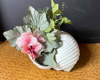 Floral in a shell, 11"W x 5"H x 7"D,  was $15, NOW $10
