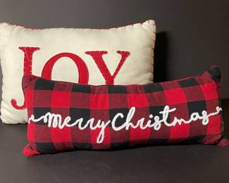 Joy (19" x 12") & Merry Christmas pillow (25" x 9"),  was $12 each, NOW $9 each