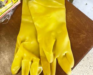 Large rubber chemical resistant gloves,  was $4, NOW $3