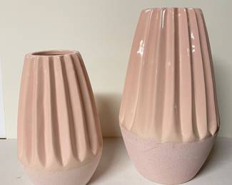 Pair of pink decorative vases, 9"H,  11"H,  was $28, NOW $20
