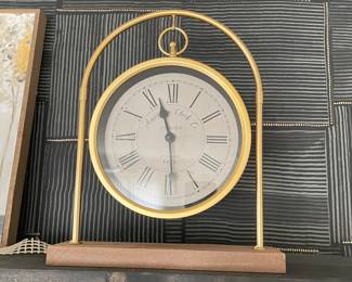 American Clock Co gold mantel clock, 13"H x 9"W,  was $34, NOW $24