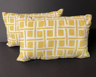 Yellow indoor outdoor pillows, 17" x 11",  was $24, NOW $18