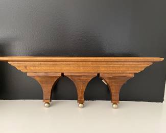 Wood shelf with gold decorative spheres, 21"W x 9"H x 6"D,  was $20, NOW $12