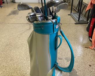 Women's golf bag and graphite clubs,  $125
