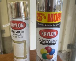  Krylon metallic brilliant silver spray paint,  $4.  (Krylon Metallic 18K gold spray paint, $4/SOLD). 
