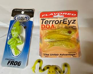 Snag proof frog, terror eyz fish,  was $7, NOW $5