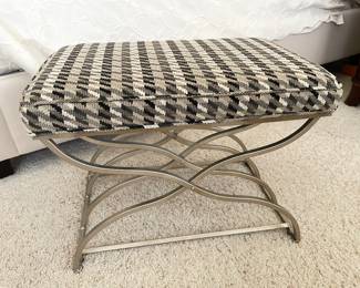 Uttermost Custom silver metal bench, 25"W x 16"H x 17"D,  was $225, NOW $175
