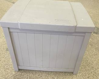 Storage bin  with hinged lift top,  $10