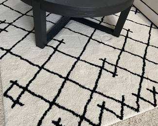 White & black area rug, 5' x 7',  was $85, NOW $58