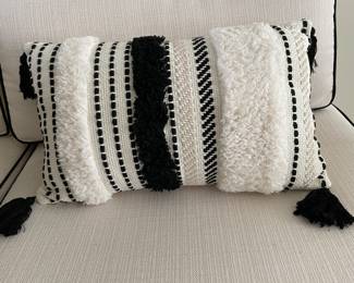 Black & ivory tassel pillow, 20" x 12",  was $20, NOW $14