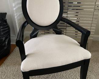 Black & cream arm chair, 25"W x 41"H x 25"D,  was $225, NOW $165