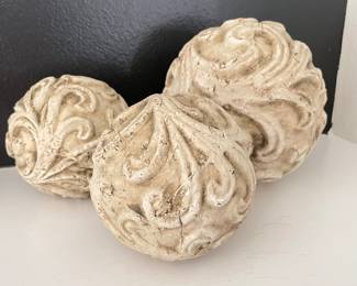 Set of 3 graduated plaster balls,  was $15, NOW $10