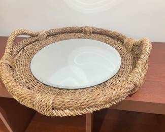 Rope tray w/ removable mirror, 19" Diameter,  was $32, NOW $24