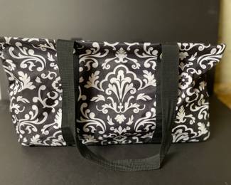 Black & white 2 handle large tote,  was $12, NOW $9