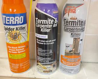 Terro spider killer,  $3, Termite & carpenter ant killer, $3 each