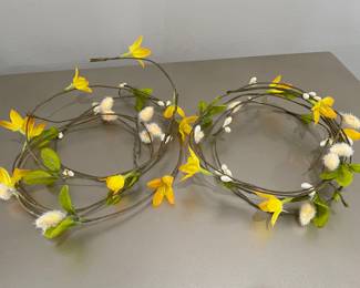 Pair of yellow and white floral garlands,  was $9, NOW $7