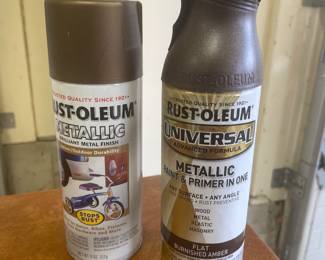 Rustoleum bronze metallic spray paint,  was $3, NOW $2.  (Flat burnished amber spray paint, was $3, NOW $2/SOLD)