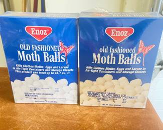 Enoz old fashioned moth balls, 2 boxes available,  was $3 each, NOW $2 each