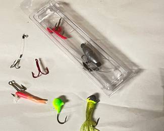 Assorted lures/hooks and sinker,  was $5, NOW $4