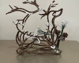 Metal abstract laying deer, 9"W x 10"H,  was $12, NOW $9