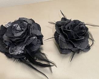 Black rose and feather pins,  was $4 each, NOW $2 each