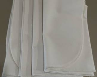 Set of 4 white napkins with rounded edges,  was $6, NOW $4