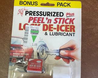 Pressurized peel'n stick lock de-icer,   was $4, NOW $3